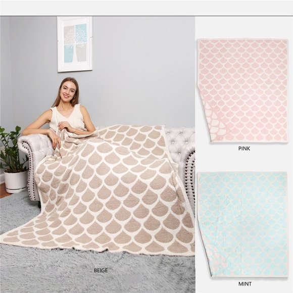 P/S Mermaid Scale Luxury Soft Throw Blanket·50x60·Super Soft Throw·ComfyLuxe - Picture 1 of 7